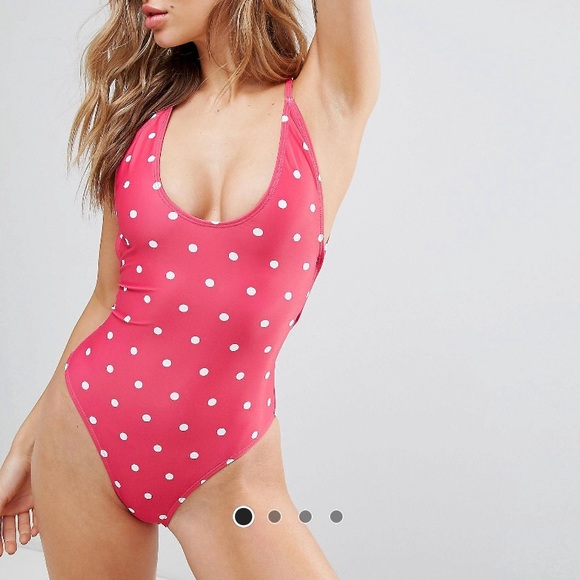 asos polka dot swimsuit